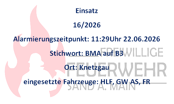 Einsatz 22.06.2026 B3 BMA auf B3 Einsatz 22.06.2026 B3 BMA auf B3