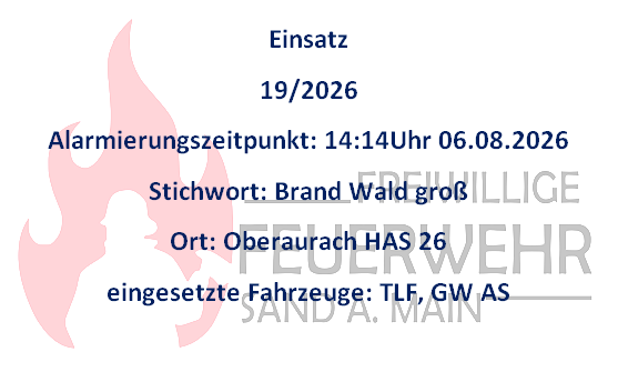 Einsatz 06.08.2026 B Brand Wald groß Einsatz 06.08.2026 B Brand Wald groß